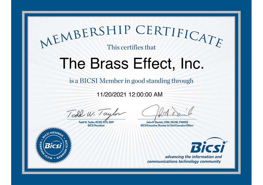 BICSI Membership Certificate